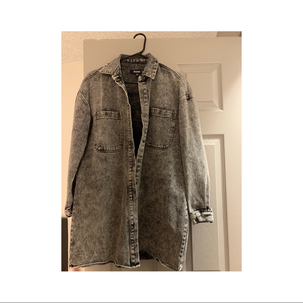 Missguided Jeans Jacket in Dark Gray